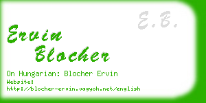 ervin blocher business card